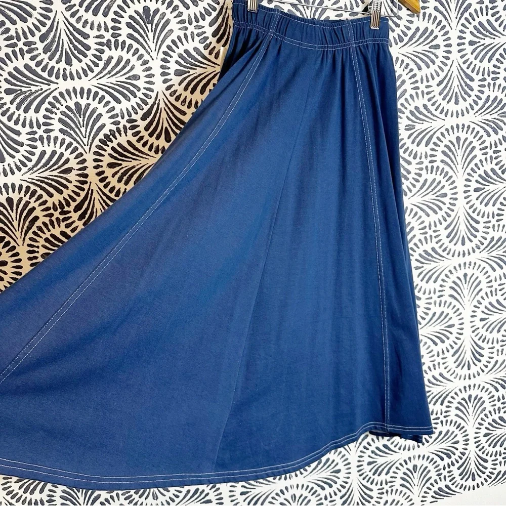 Vintage Jason Maxwell Cotton Button Front Elastic Waist Skirt - Picture 5 of 14